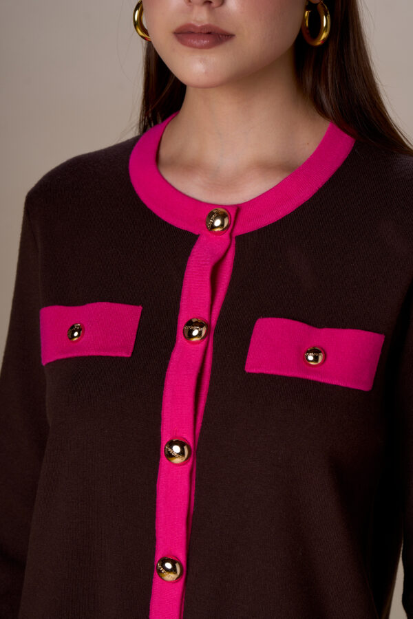 Maxi cardigan contrasti - immagine 4