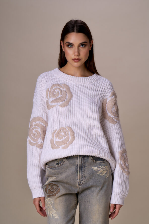 Maglia ricamo rose - immagine 2
