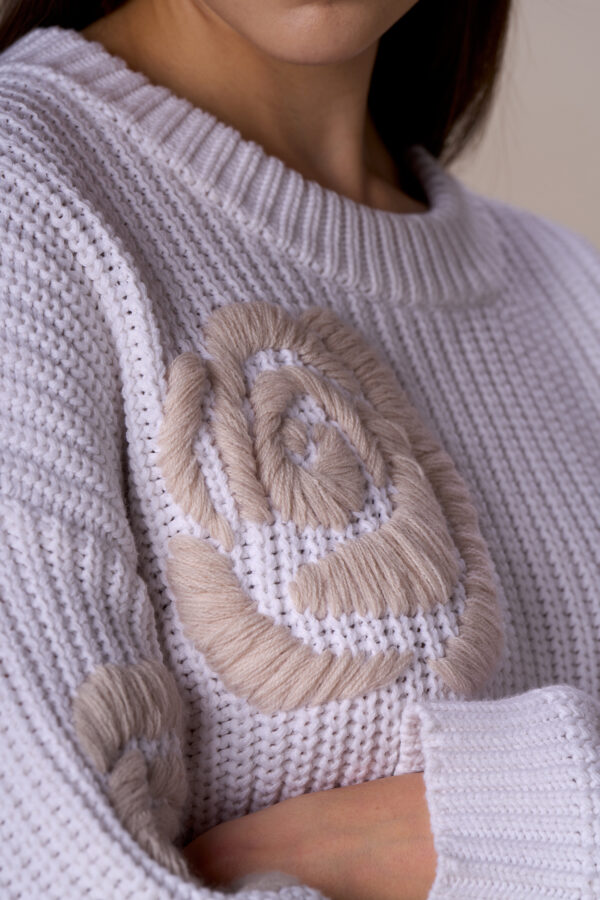 Maglia ricamo rose - immagine 4