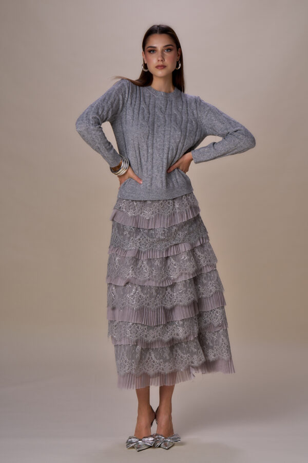 Maglia trecce lurex - immagine 3