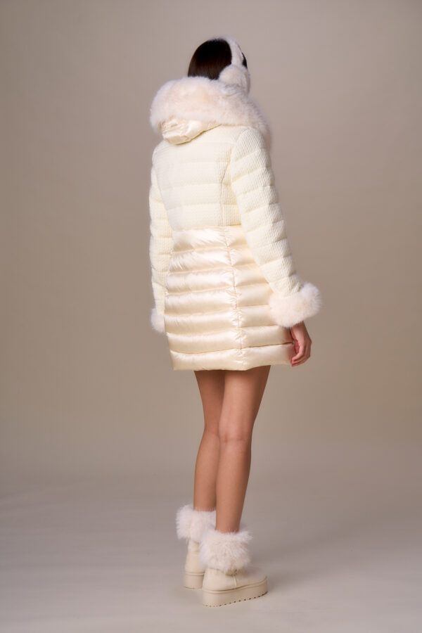 Long single-breasted down jacket - Image 4
