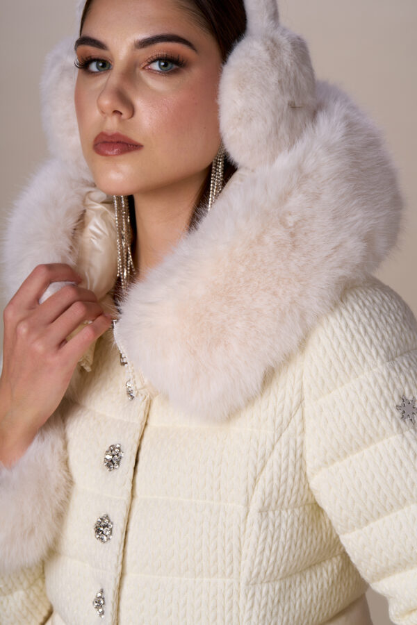 Long single-breasted down jacket - Image 5