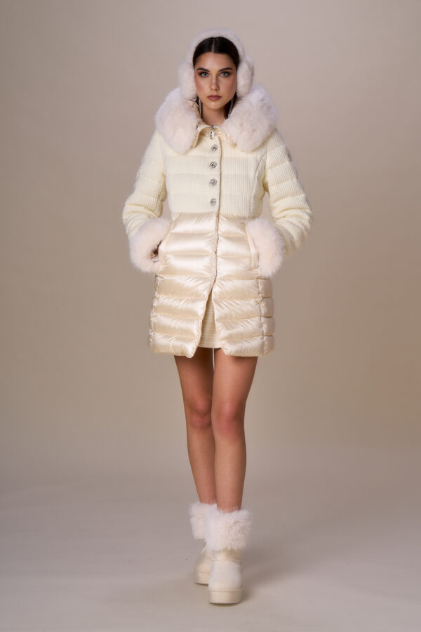 Long single-breasted down jacket - Image 8