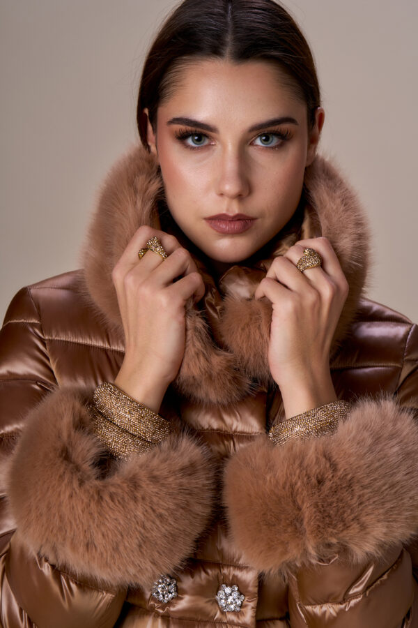 Long double-breasted down jacket - Image 10