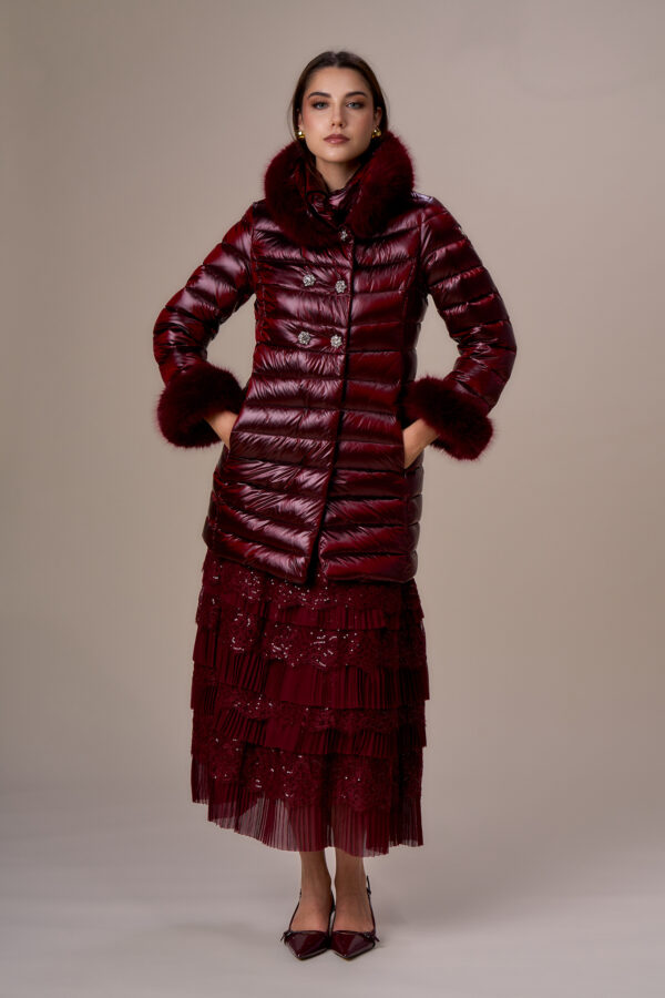 Long double-breasted down jacket - Image 2