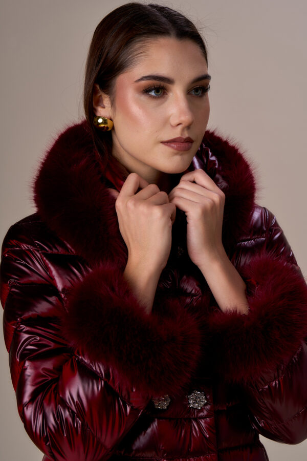 Long double-breasted down jacket - Image 3