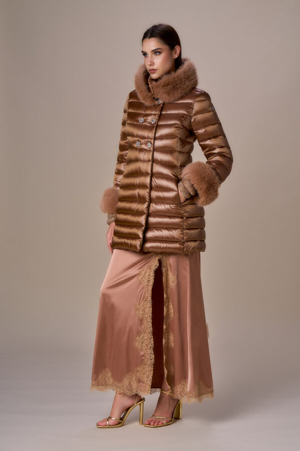 Long double-breasted down jacket - Image 6