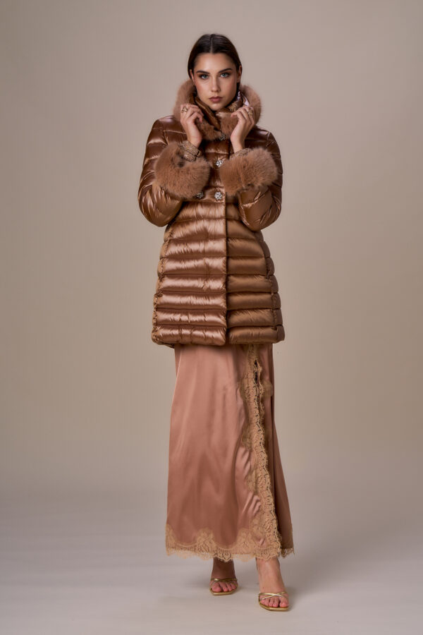 Long double-breasted down jacket - Image 7