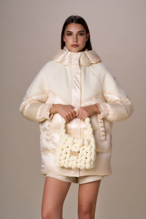 Ribbon and knit down jacket - Image 10