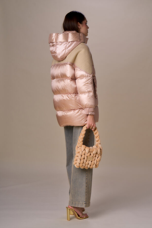 Ribbon and knit down jacket - Image 3