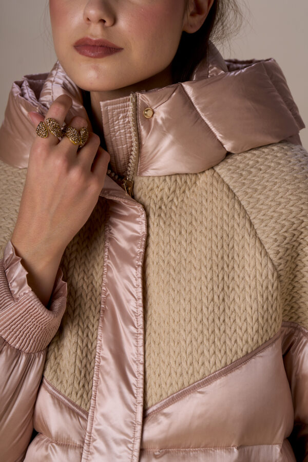 Ribbon and knit down jacket - Image 4