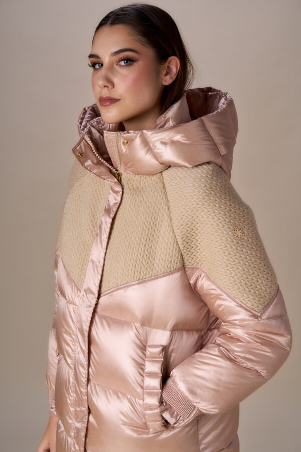 Ribbon and knit down jacket - Image 5
