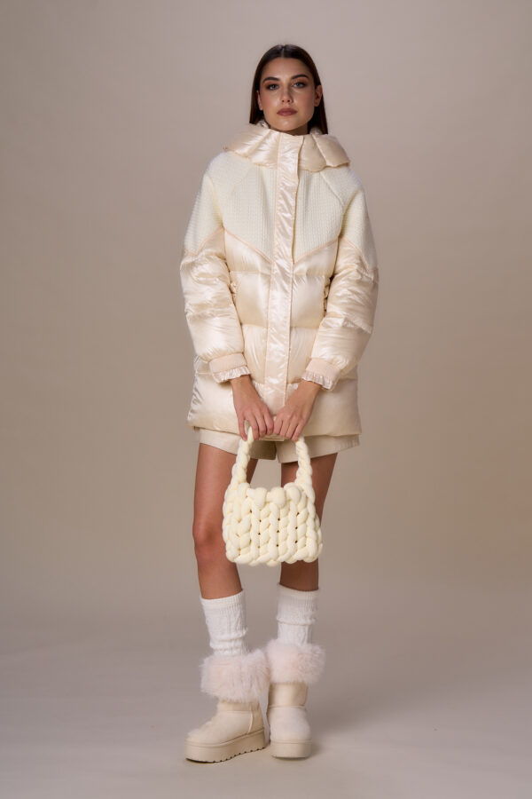 Ribbon and knit down jacket - Image 7