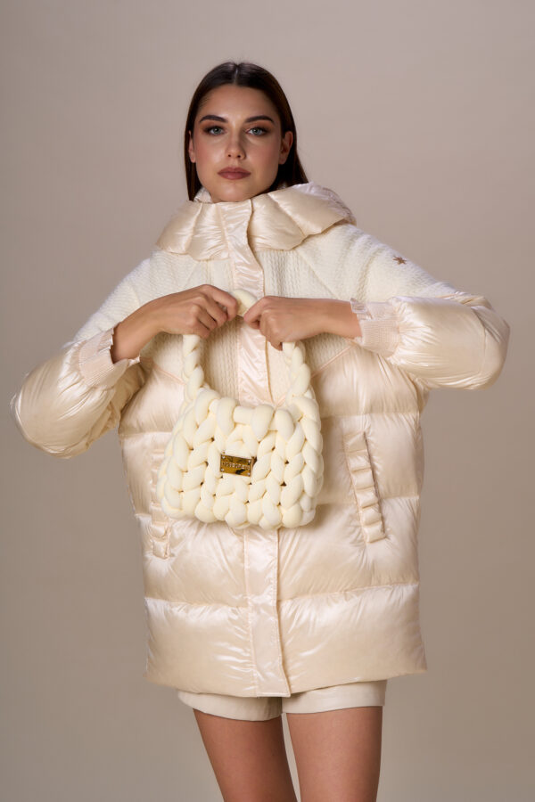 Ribbon and knit down jacket - Image 8