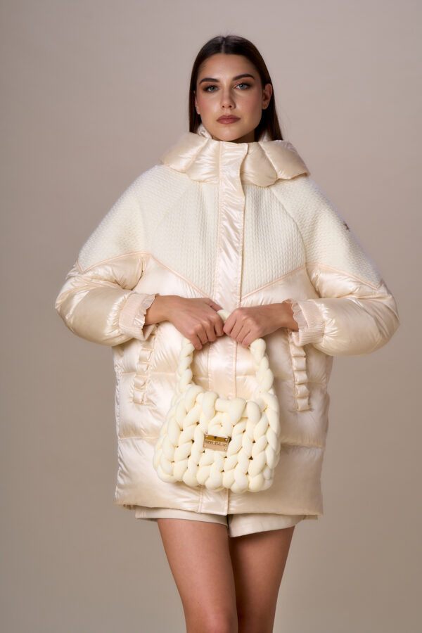 Ribbon and knit down jacket - Image 9