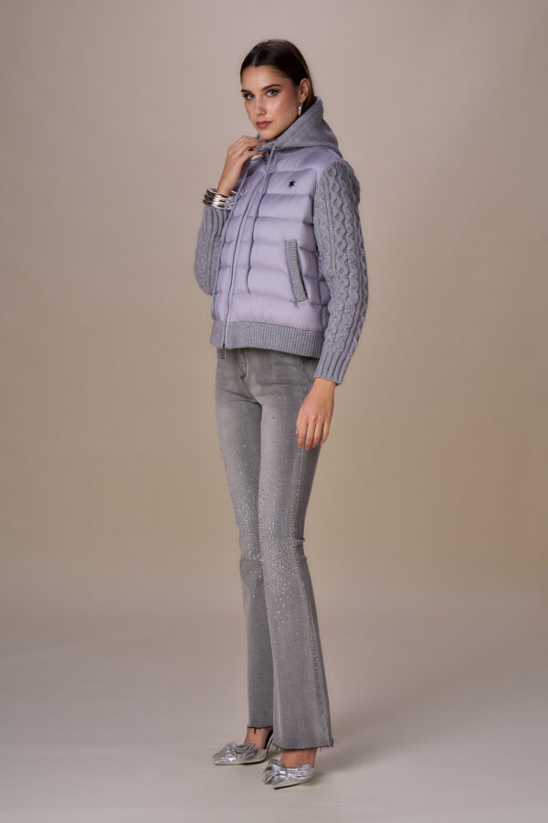 " Short cable knit down jacket" - Image 2