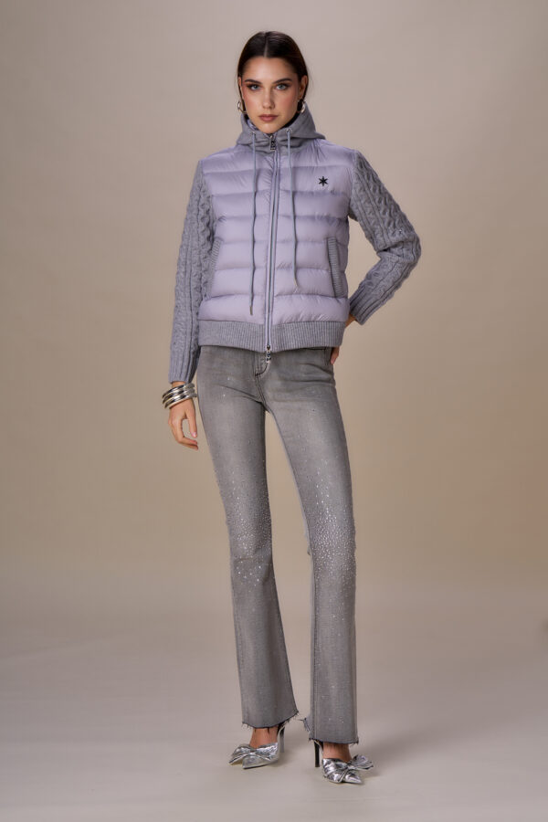 " Short cable knit down jacket" - Image 4