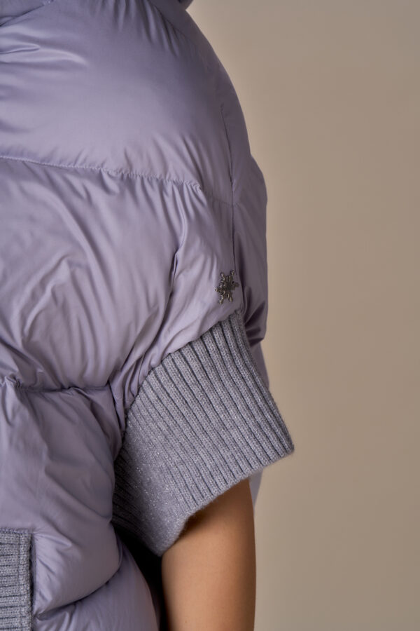 " Lurex ribbed cape down jacket" - Image 5