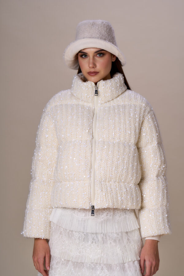 Luxury knitted down jacket - Image 2
