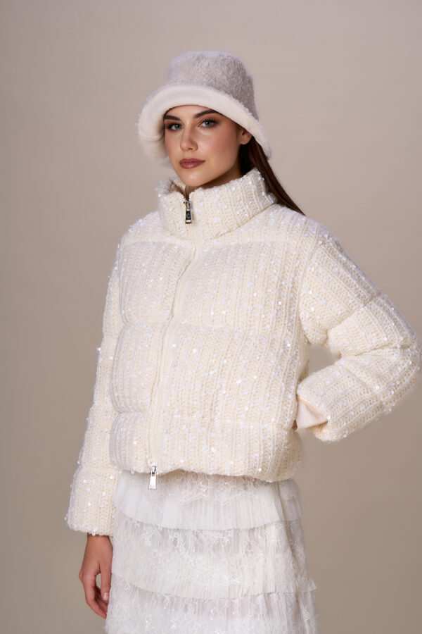 Luxury knitted down jacket - Image 3