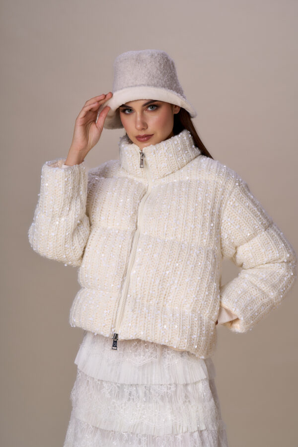Luxury knitted down jacket - Image 4