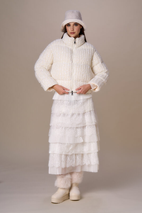 Luxury knitted down jacket - Image 8