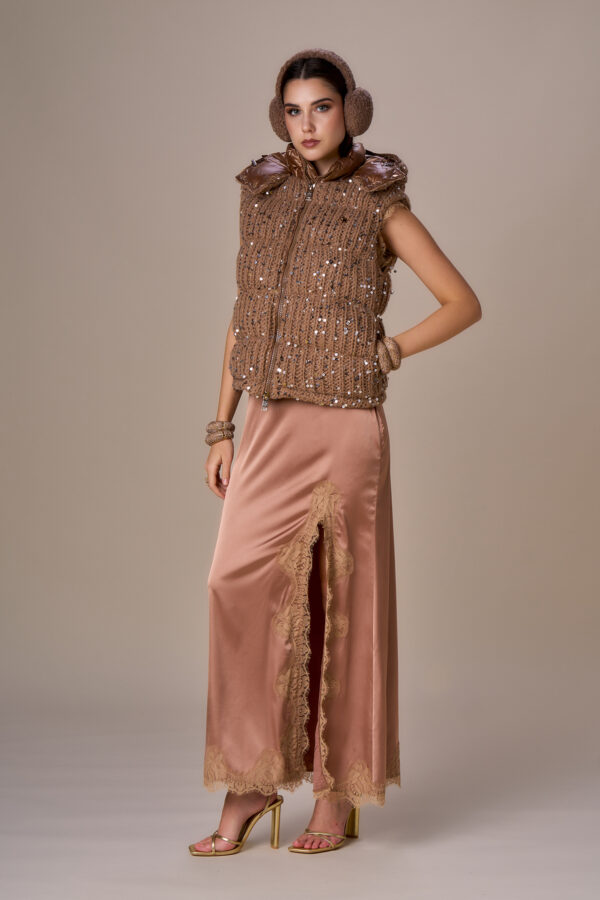 Luxury knitted vest down jacket - Image 2