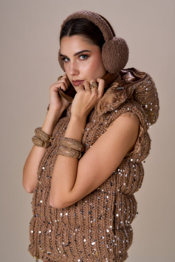 Luxury knitted vest down jacket - Image 6