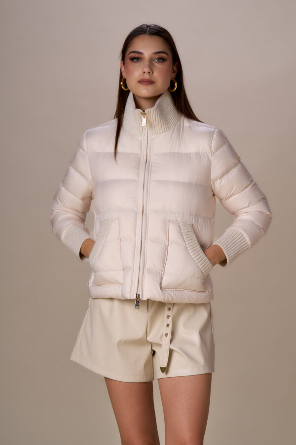 Short down jacket with lurex ribs - Image 3