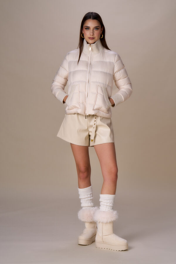 Short down jacket with lurex ribs - Image 6
