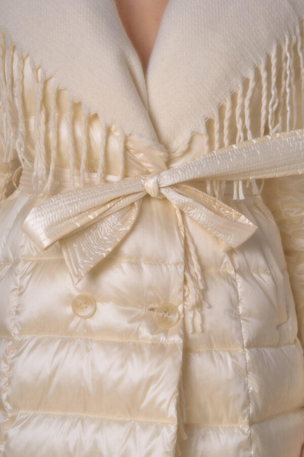 Shawl down jacket with fringes - Image 7