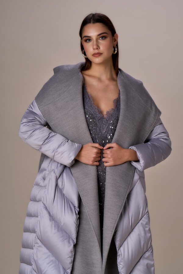 Long velour down jacket - Image 4