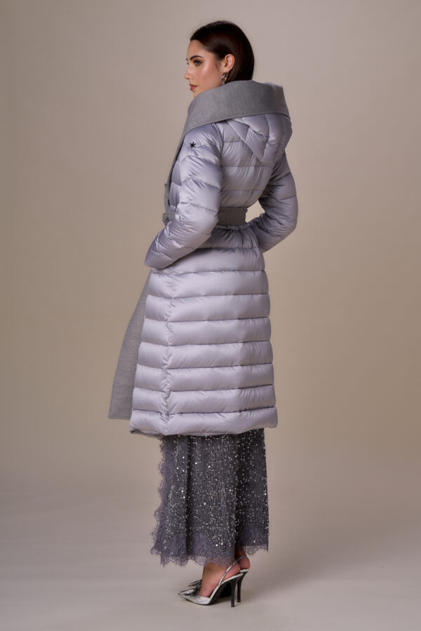 Long velour down jacket - Image 6