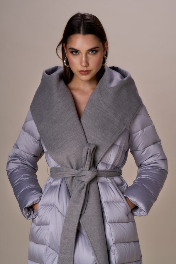 Long velour down jacket - Image 7