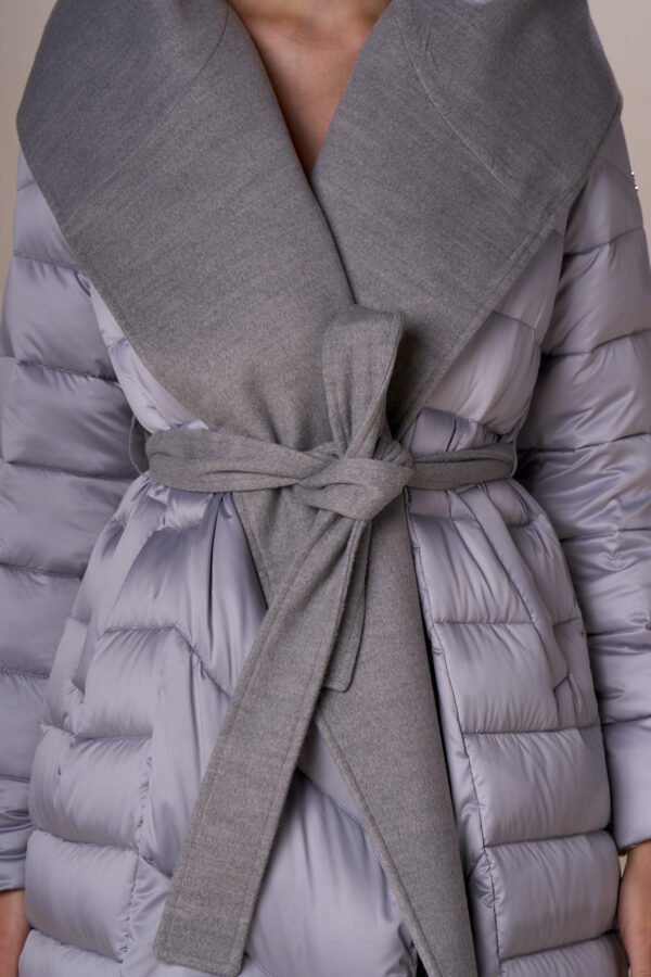 Long velour down jacket - Image 8