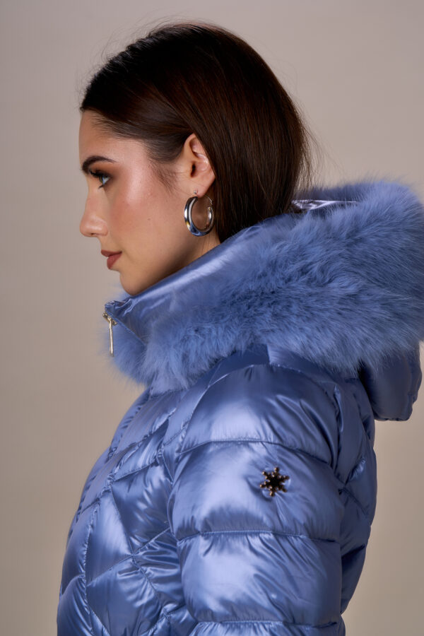 Long quilted down jacket - Image 8