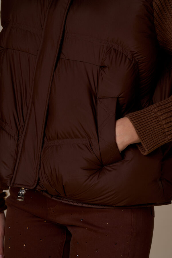 Down jacket with ribbed knit sleeves - Image 7