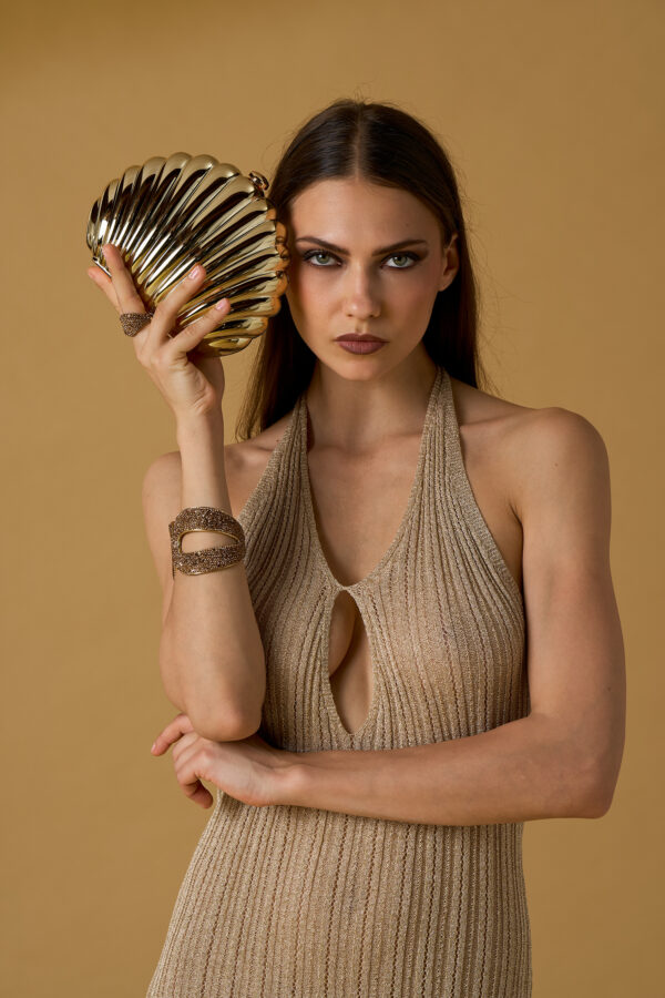 Borsa conchiglia oro