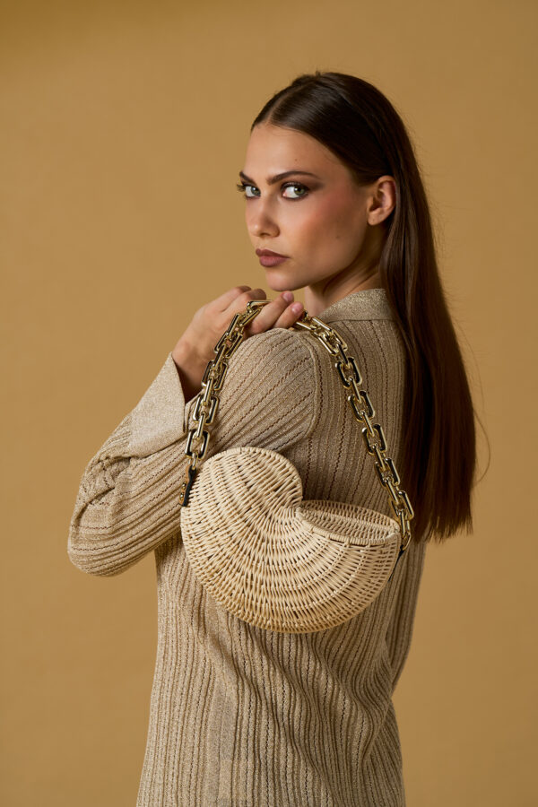 Borsa conchiglia paglia