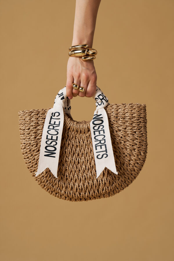 Borsa mezzaluna Nosecrets paglia