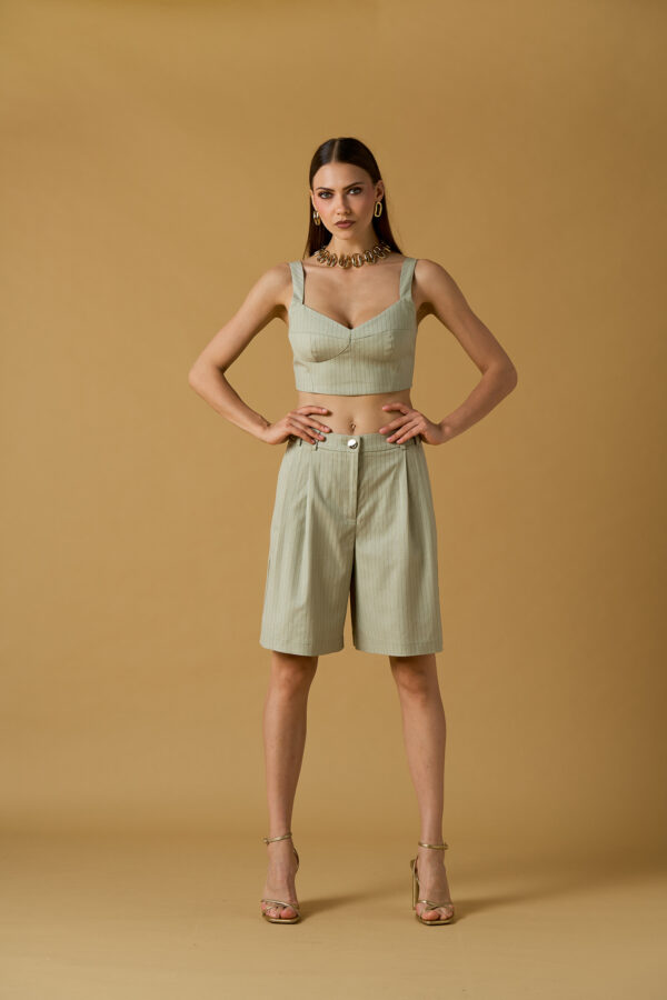 Top bustier gessato oro