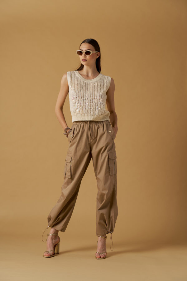 Lace-Up Cotton Trousers
