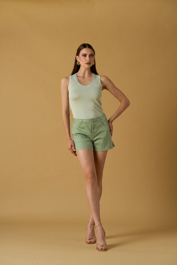 Canotta lurex con brillanti