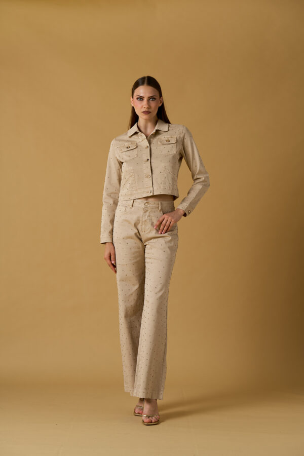 Drill Jacket with Set Diamonds