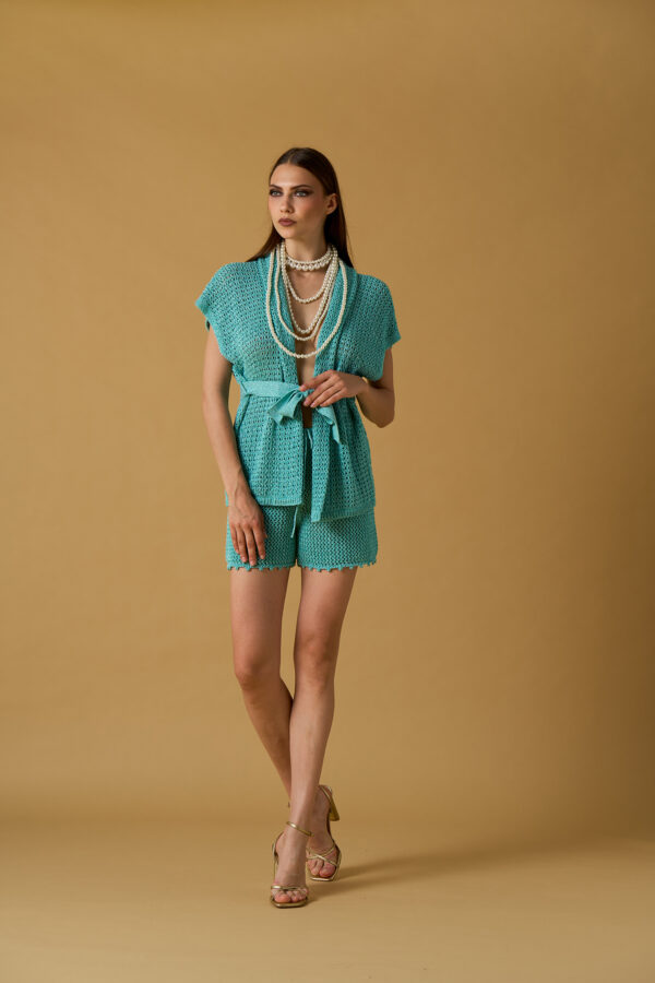 Kimono crochet lurex