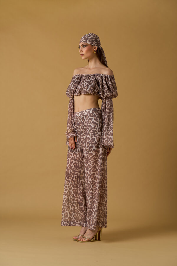 Camicia crop maniche campana