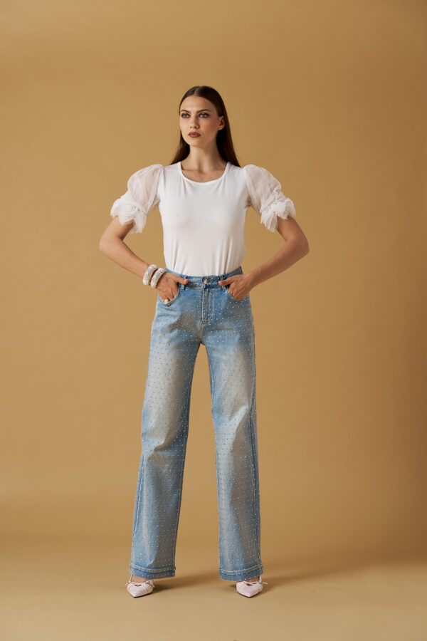 T-shirt maniche tulle