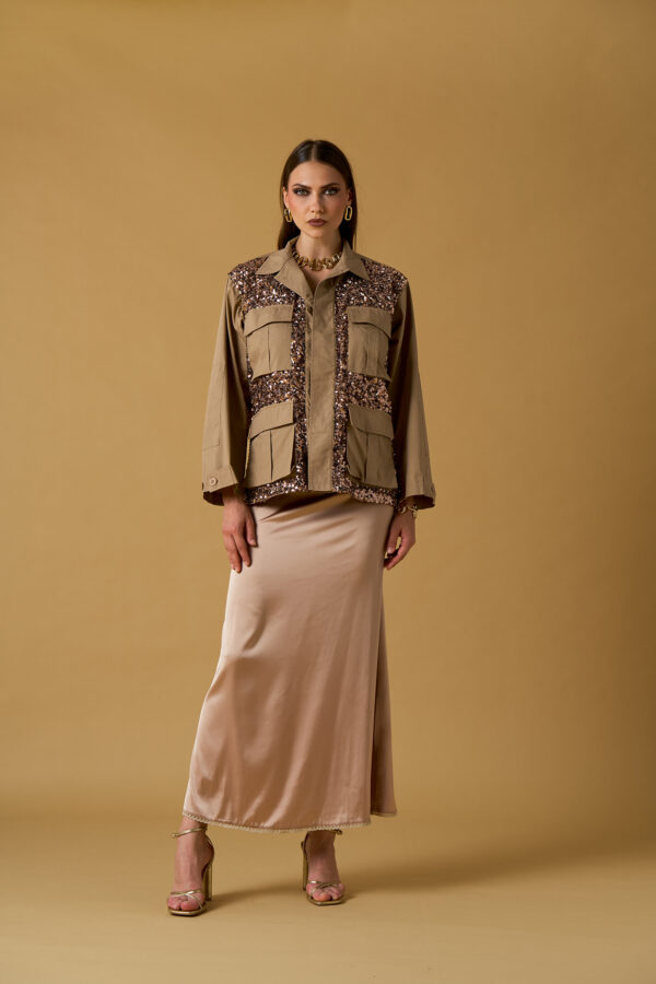 Sahariana cotone e paillettes