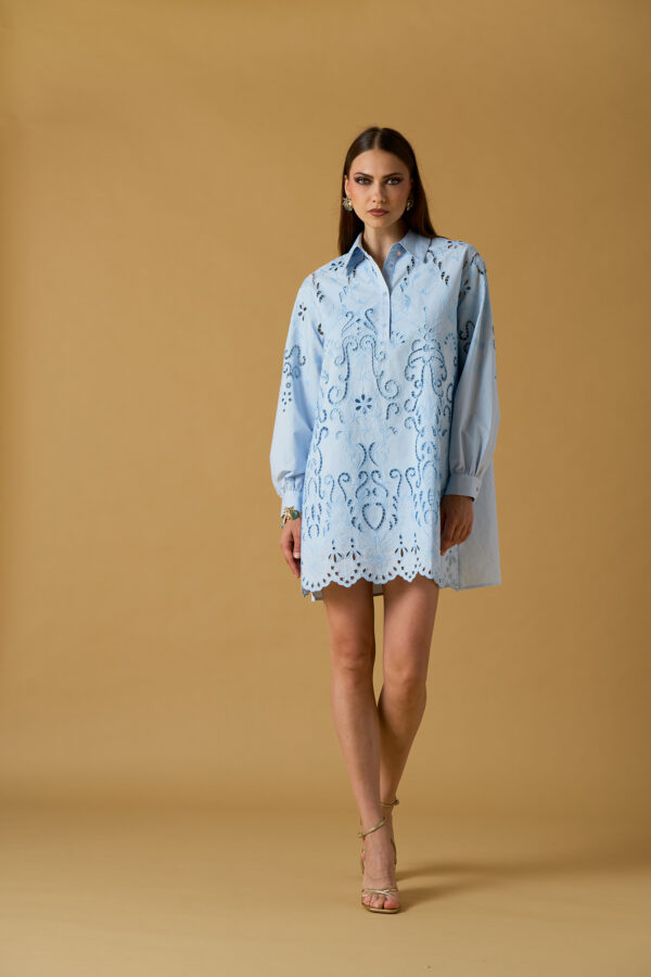 Abito camicia ricamo ajour
