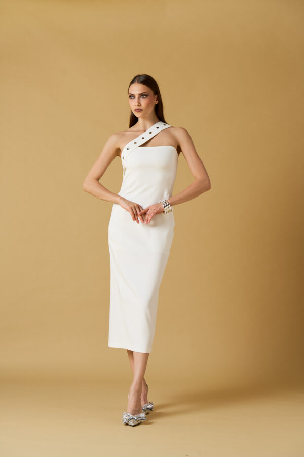 Long Ring Dress with Brooch